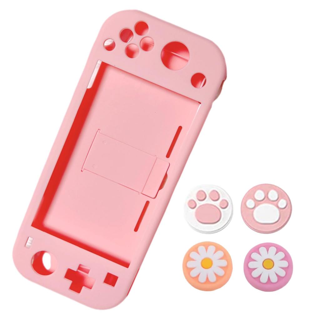 Lite Protective Shell Case for Switch Includes 4 Caps [Switch Exclusive] Full-body Lite, Joy-Con (Pink/Purple)