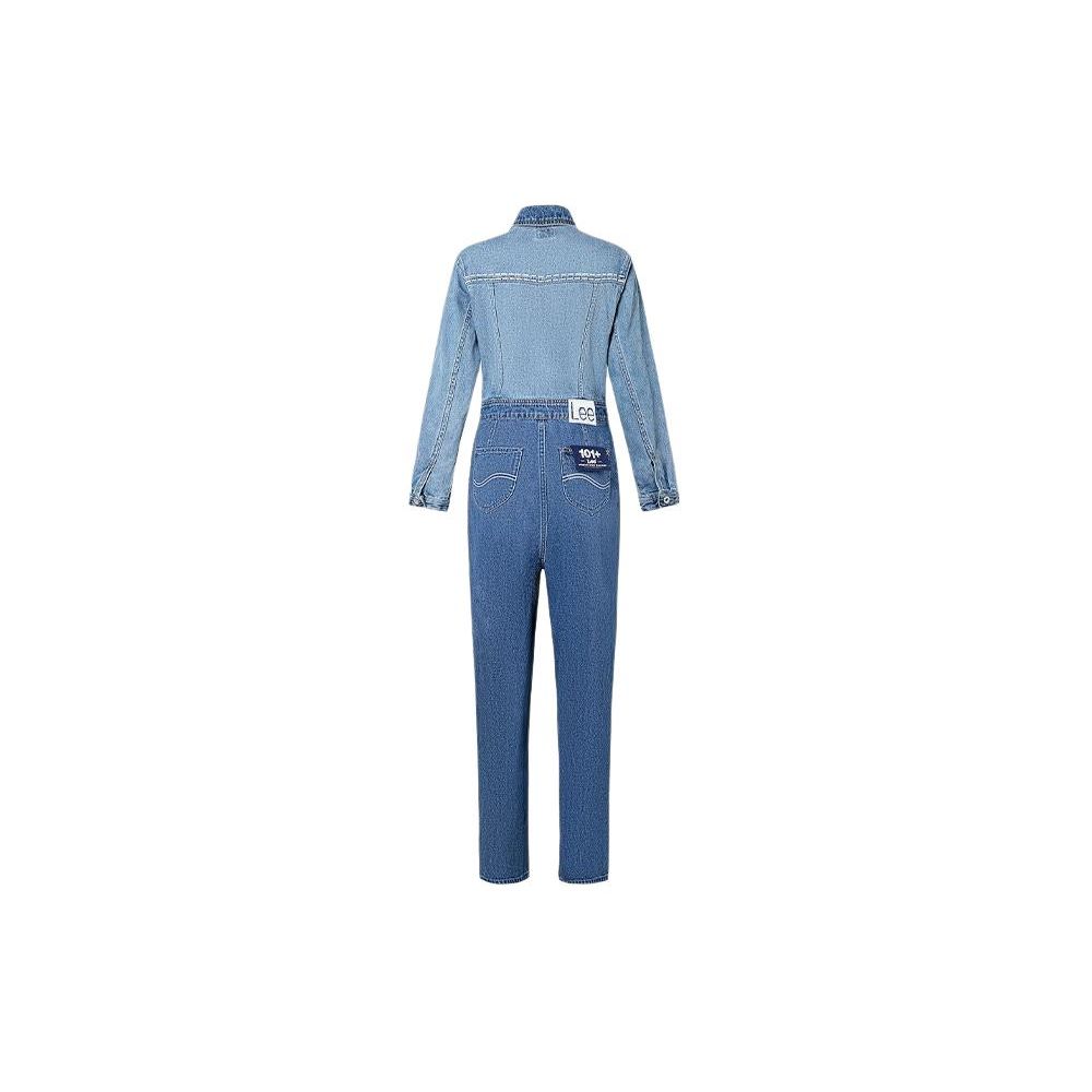 Lee Fashion Patchwork Straight Leg Jumpsuit Women Jumpsuits Medium-Blue LWB0013215PN005-A00218