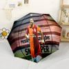 Football Player Action Portable Automatic Umbrella Compact 8-Rib Design Lightweight Durable Everyday Carry Umbrella Stylish Accessory