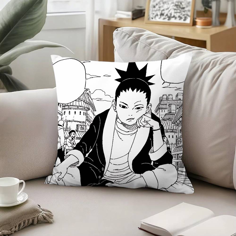 Cool NNara Shikamaru Pillow Case Sofa And Living Room Decorative Cushion Covers Dustproof And Miteproof Invisible Zipper