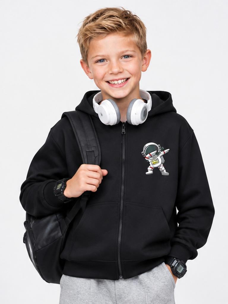 Astronaut Funny Sweatshirt for Children's Spring and Autumn Polyester Jacket New Spaceman Hoodie for Boys Coats