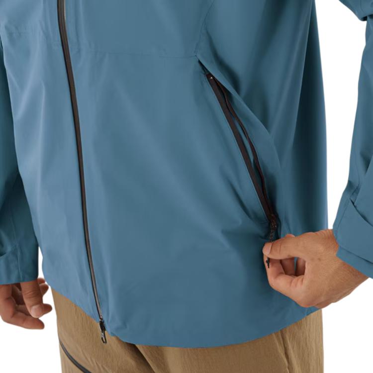Salomon Solid Color Hooded Zip-Up Long Sleeve Jacket Men jackets Blue LC2259200