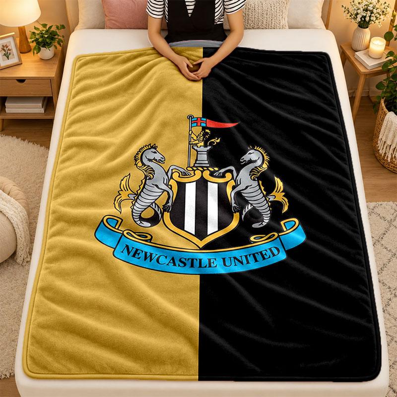 Coperta di Flanella Newcastle United Calcio Calda Morbida Plaid per Uso Interno Divano Letto Soggiorno
