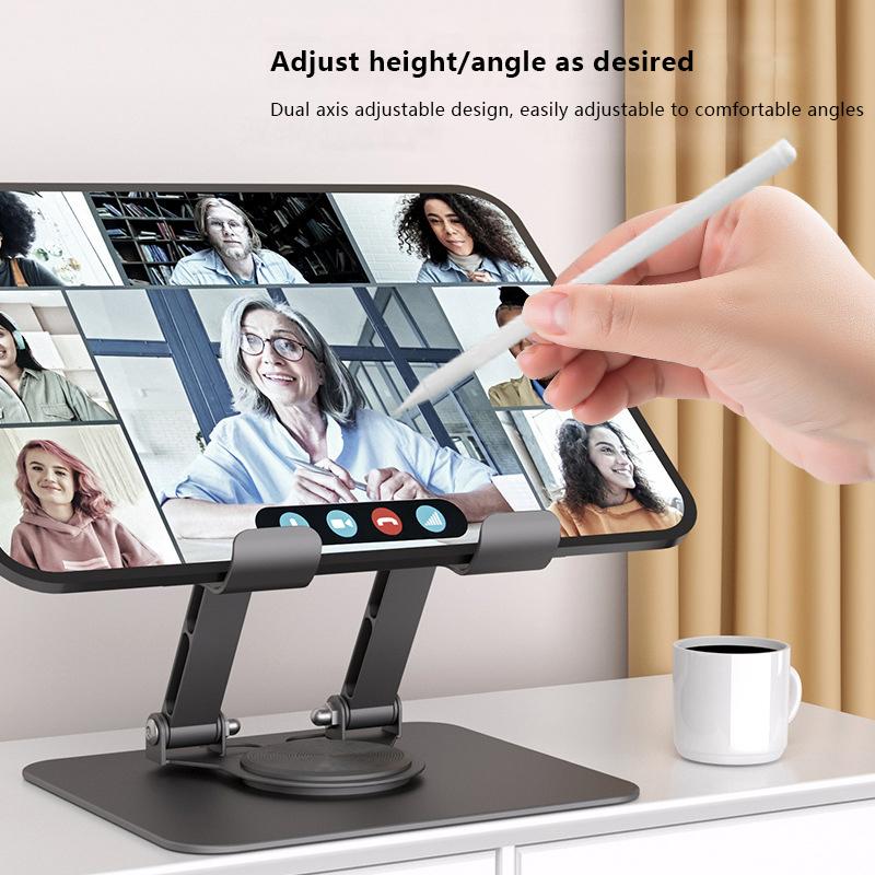 360° Rotatable Tablet Stand Adjustable Foldable Desktop Stand Holder Compatible For 4.7-12 Inch Ipad Pro/Air/Min Laptop Tablet