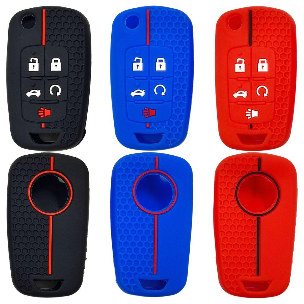 Rubber Car Key Fob Cover Silicone Protector Case For Chevrolet Cruze Equinox Camaro Sonic Flip Remote Keychain Accessories