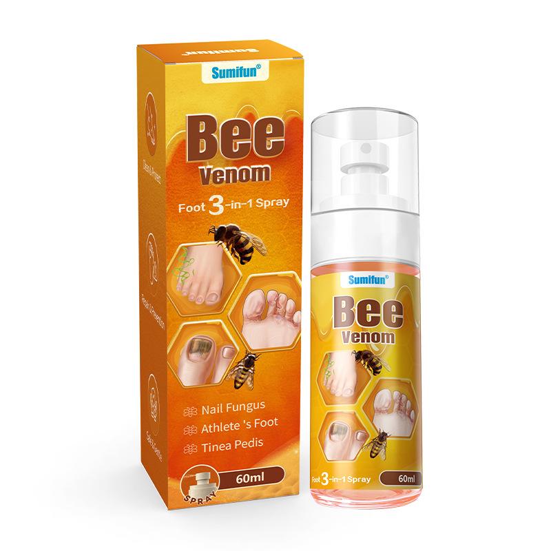 Sumifun 60/120/300ML Bee Foot Care Spray Relieve Beriberi Foot Odor Nail Antibacterial Onychomycosis Repair Spray Summer Essential