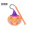 Handheld Pumpkin Lamp for Children Halloween Lantern, LED Light Up Lamp, Battery Glowing Party Prop Operated Decorative Plastic Lantern Kids, Holiday