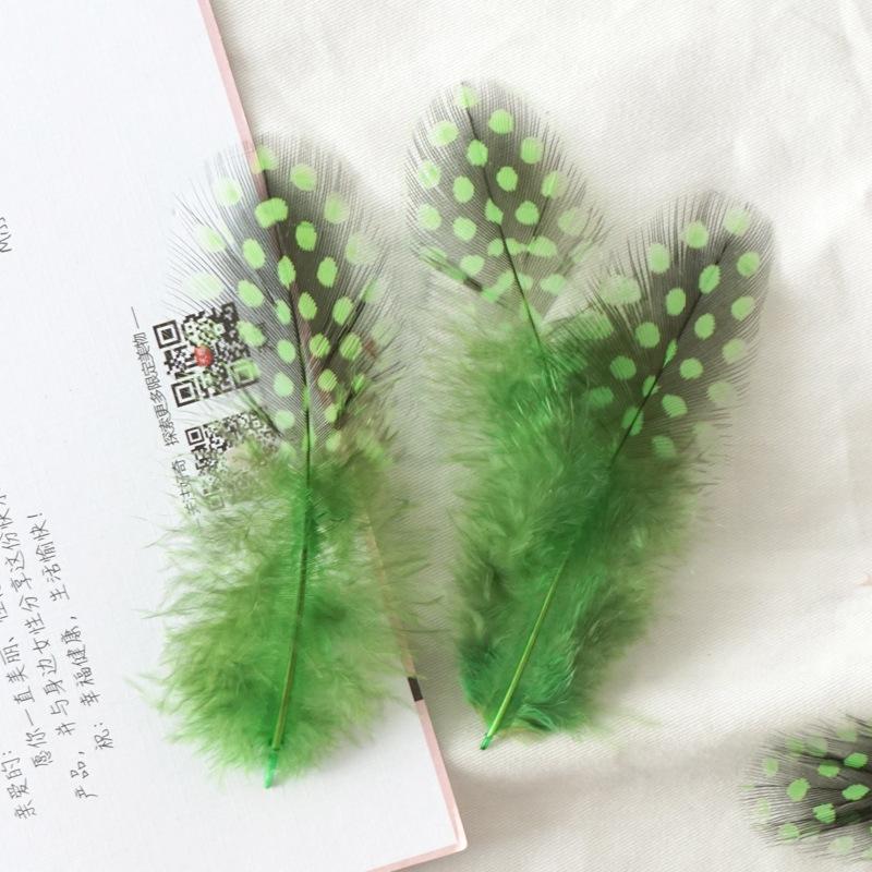 50Pcs Pearl Chicken Feather Polka Dots Feather Cat Teaser Stick Accessories Colored Polka Dots Pheasant Hair Handmade Decorative Material