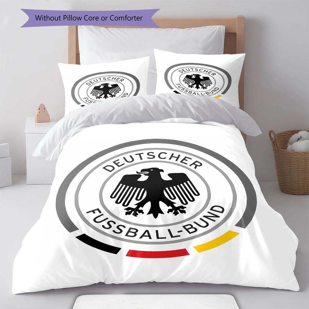 Biancheria da letto con motivo della Nazionale di Calcio Tedesca, Set Copripiumino Federa Regalo di Compleanno per la Casa (1 * copripiumino + 2 * federa, senza nucleo)