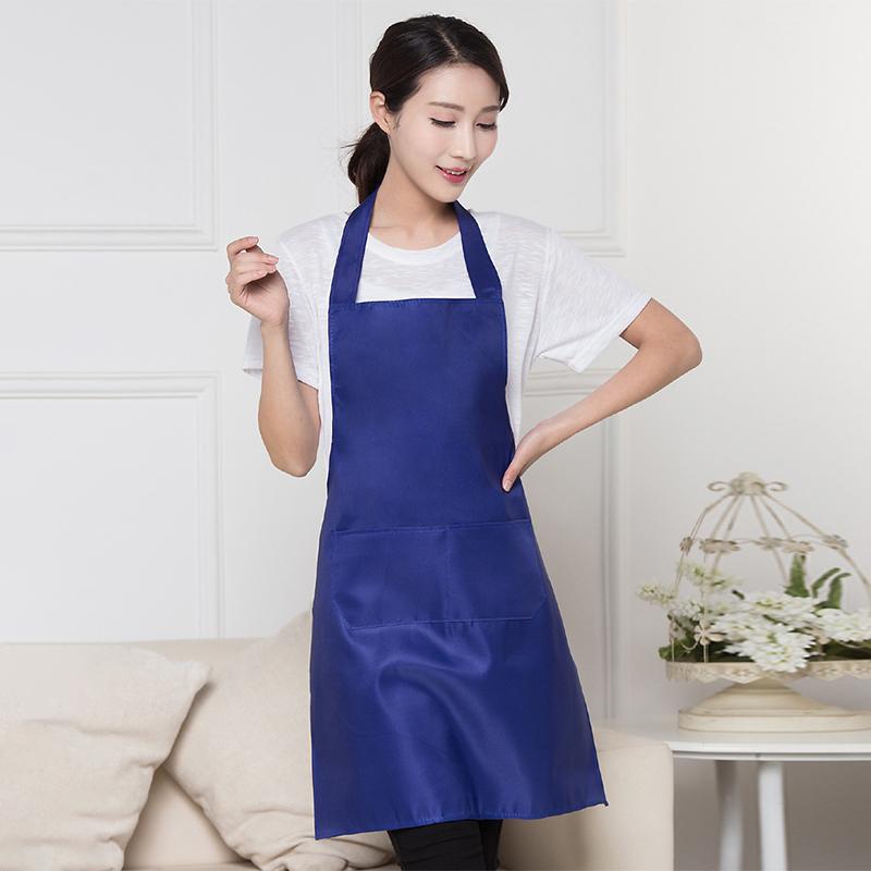 Jednobarevná zástěra pro dospělé do kuchyně a restaurace Zástěra s kapsami