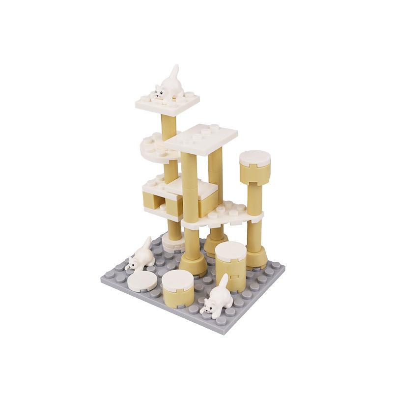 MOC City Blocchi da Costruzione Scena Accessori Fattoria Terreno di Ravanelli Gatto Struttura per Arrampicata Animali Piante Mattoncini Giocattolo Compatibile Regali S011