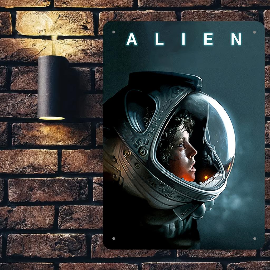 Alien Classic Metal Sign Durable Iron Wall Art Suitable for MenS Caves Bars Home and Office Decor Space