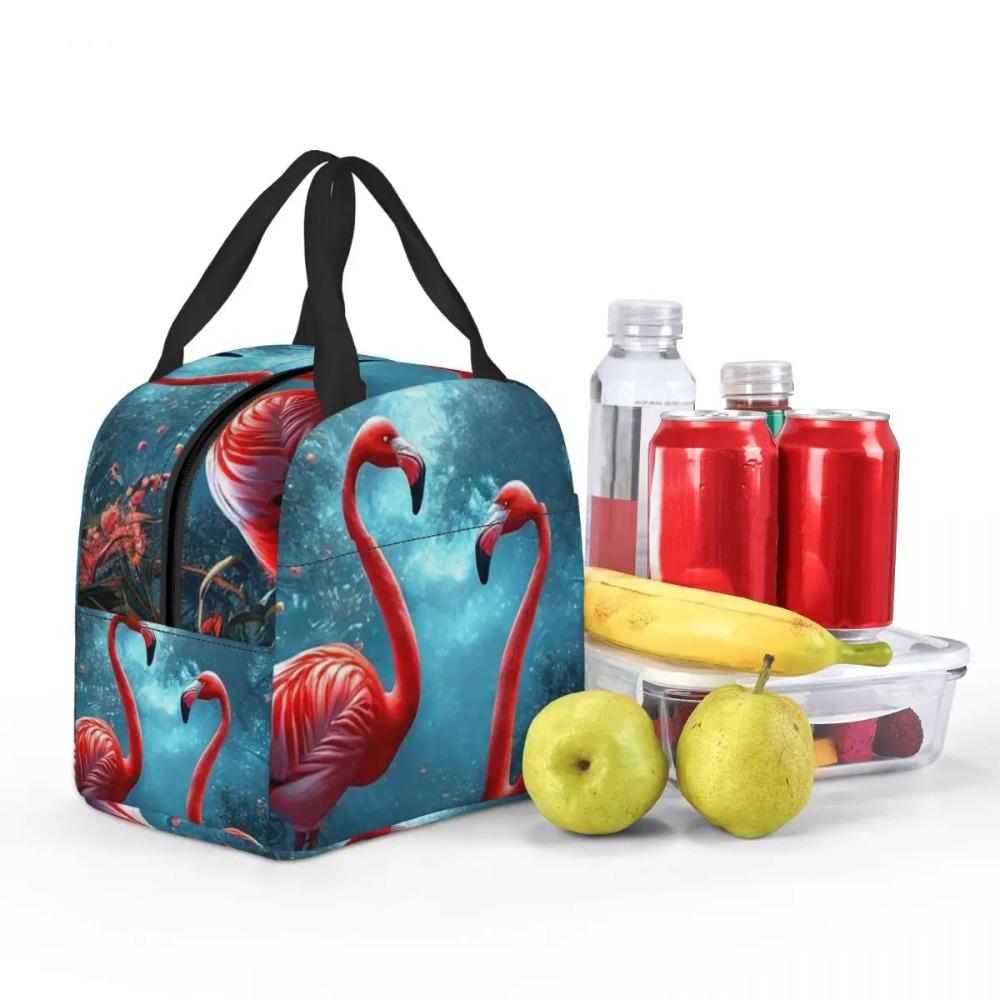 Flamingo In The Tropical Pond Insulated Lunch Bag for Women Children Leakproof Food Boxes Thermal Lunch Box Tote