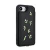 For iPhone 16e Case Embroidered Tulips PU Leather Card Holder Back Cover with Shoulder Strap/Wrist Strap