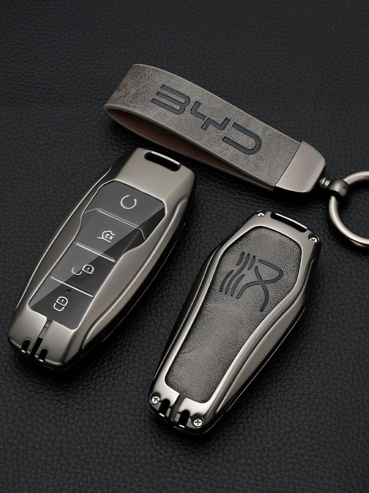 BYD Han Key Case for DMI 2022 Model - Men's EV Qianshan Cui Genesis Edition Key Shell with Buckle