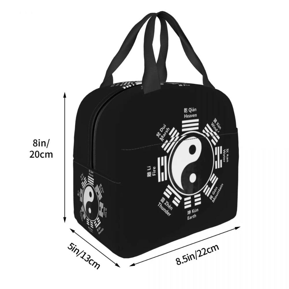 Chinese Zen Essential Insulated Lunch Bag for Women Office Cooler Thermal Food Box Tote Portable