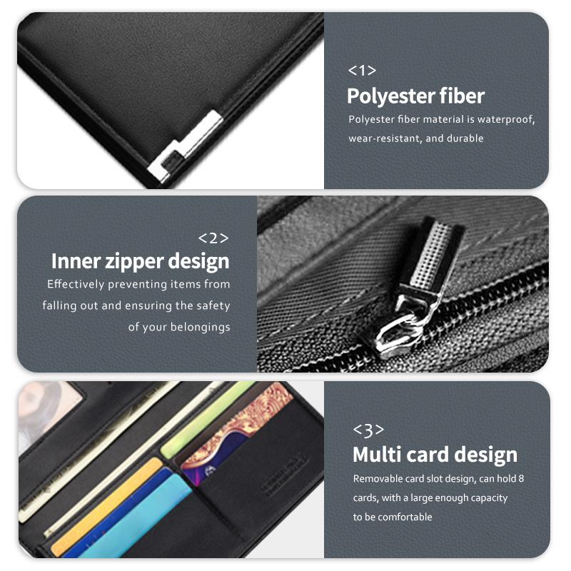 FMTH6 For KIA Men Wallets Business Long Zipper Large Capacity Multi-function Wallet Ceed Sportage Rio K5 K2 Optima Cerato Proceed