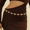 Vintage Gold Color Waist Chain for Women Elegant Hollow Oval Imitation Pearl Link Belly Chain Girl Beach Party Versatile Jewelry
