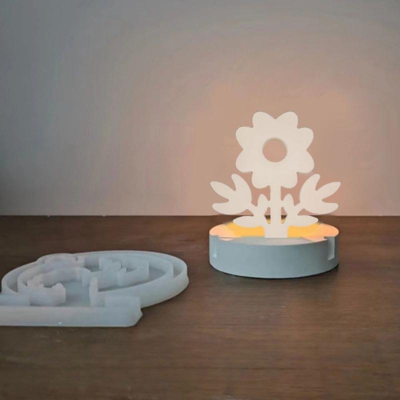 Horse Shape Candle Holder Molds with Base Flower Tealight Holder Molds Animal Resin Molds for DIY Craft Home Decorations