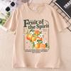 Christian TShirt Unisex Unisex Fruit of The Spirit Graphic Tees Vintage Oranges Tee Aesthetic Fruit T Shirt Bible Verse Tees