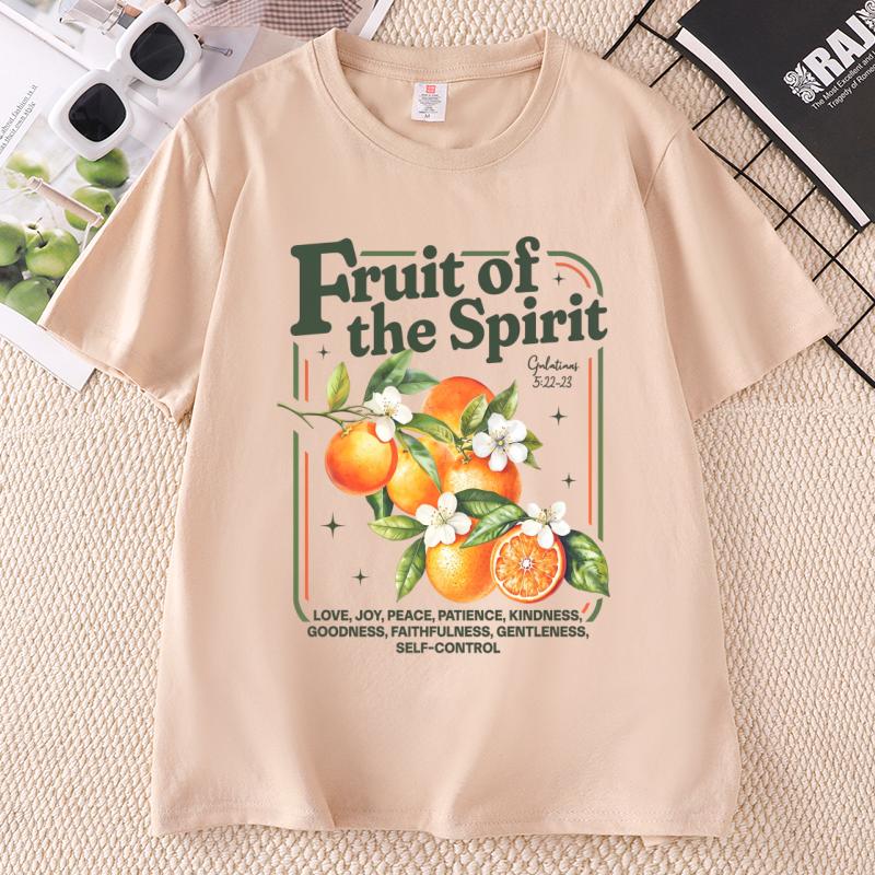 Christian TShirt Unisex Unisex Fruit of The Spirit Graphic Tees Vintage Oranges Tee Aesthetic Fruit T Shirt Bible Verse Tees