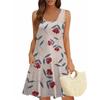 Women's Summer Casual Square Neck Floral Print Dress Sleeveless Dress With Pockets