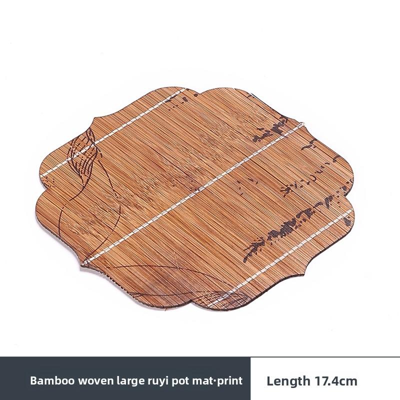 Retro bamboo coaster, thermal insulation pad, purple sand pot pad, Chinese style Zen classical tea ceremony, kung fu tea set