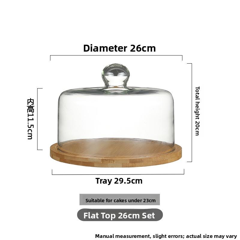 Glass Cake Plate Dessert Display Stand Transparent Dustproof Restaurant Afternoon Tea Food Serving Plate Style Nordic