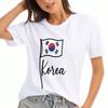 Korea Landschaft Unisex Baumwoll-T-Shirt, Re Baumwolle Hochwertiger Druck, Langlebig, Lässig Und Modisch. Seoul-Turm Und Traditionelle Koreanische Kleidung D