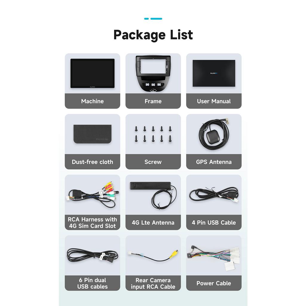 OSSURET Intelligent 2K Screen Carplay Android Auto for Peugeot 107 2005 Citroen C1 2014 Toyota Aygo Car Infotainment Multimedia Player GPS Bluetooth