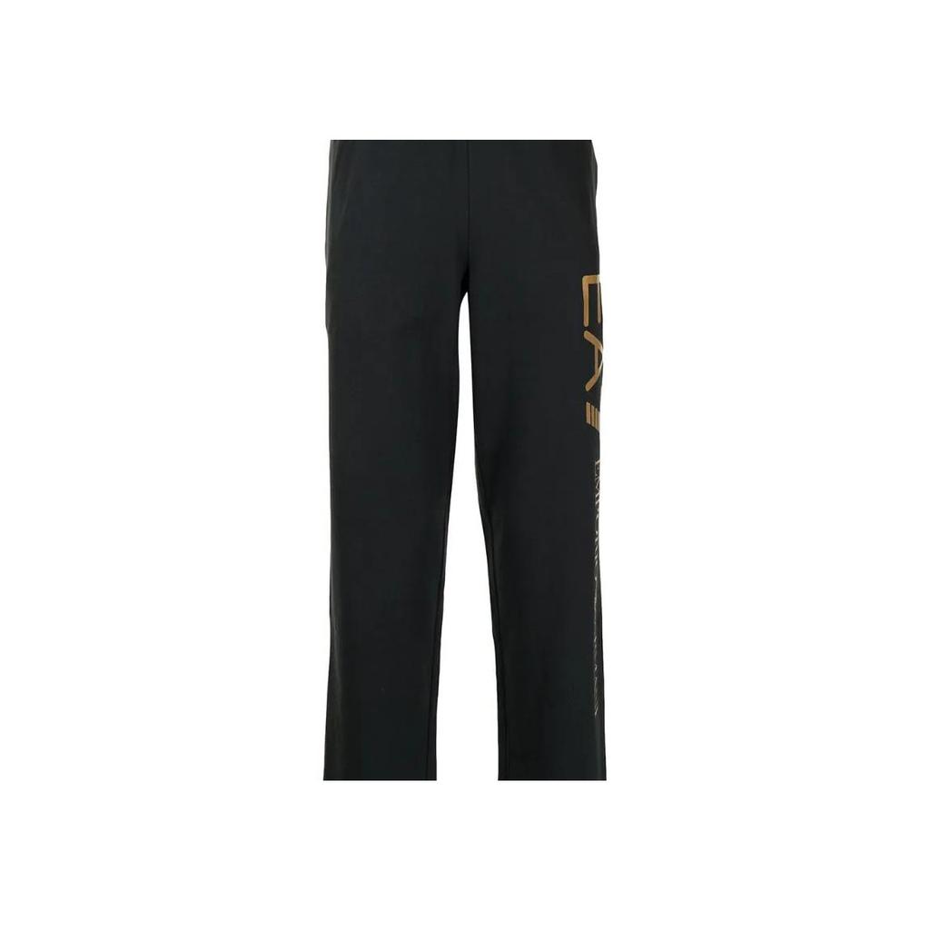 Emporio Armani SS22 EA7 Series Solid Color Logo Print Elastic Waist Straight Leg Sports Pants Men Pants Black 8NPPC2-PJ05Z-1583
