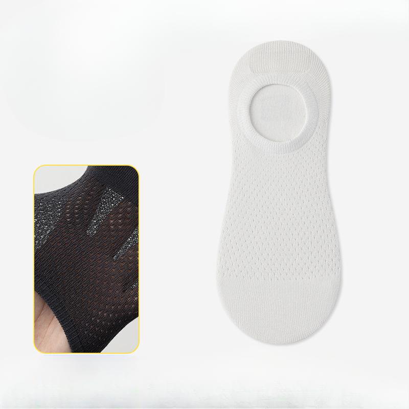 Men's Summer Thin Style Breathable Sweat Absorbing Pure Cotton Mesh Deodorant Invisible Socks