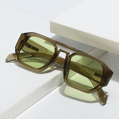 Gafas de sol estilo europeo americano para hombre Forma de piloto Doble puente Gafas de sol Mujer Gafas de sol europeas americanas para hombre