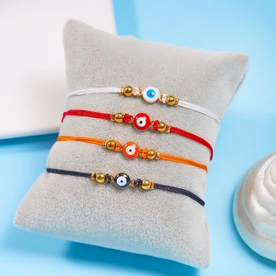 Handmade Simple Style Lucky Turkish Evil Eye Bracelet For Women Men Couples Bracelet Red Rope Woven Gothic Jewelry Party Gift