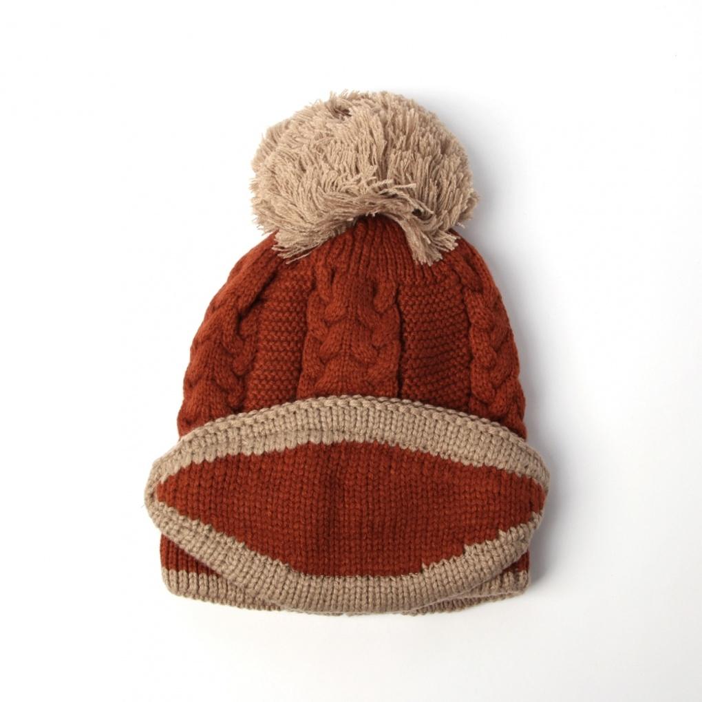 Winter Cold Weather Gear: Neck Warmer, Fur Hat Set, and Caramel Knit Mask