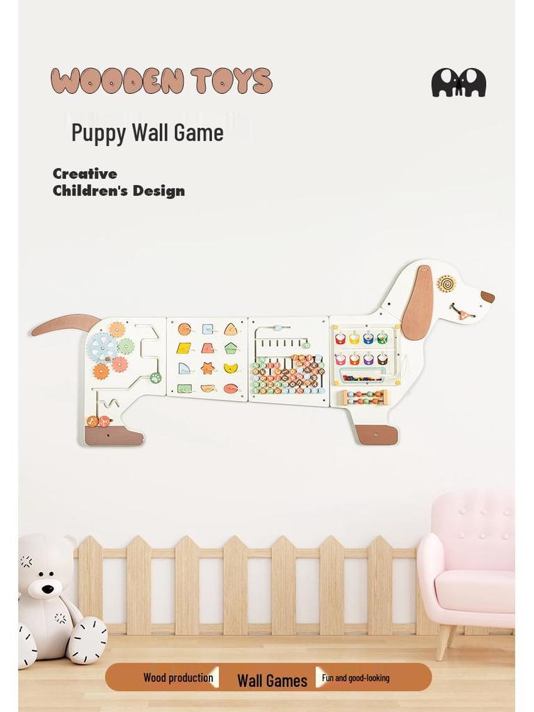 Montessori Wall-Mounted Wooden Color Maze Game for Kids