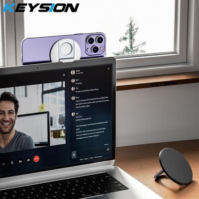 KEYSION Magnetischer Handy-Ringhalter für MagSafe für MacBook für iPhone 14 13 Pro, verstellbare Kamerahalterung, abnehmbare Ständer