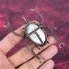 Dendrite Opal Gemstone Pendant Unique Beetle Pendant Copper Wire Wrapped Jewelry