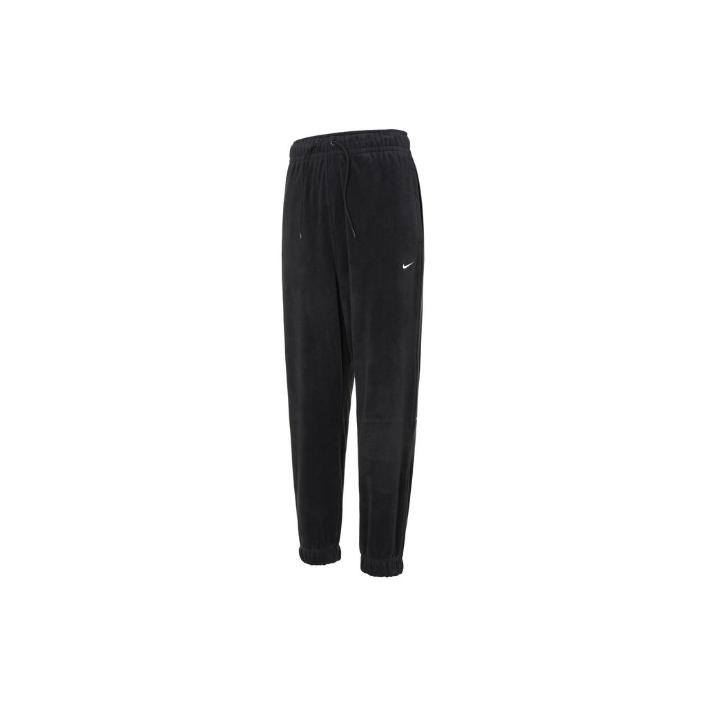 Nike Solid Color Drawstring Loose Knit Sports Pants Women Bottoms Black FB5579-010