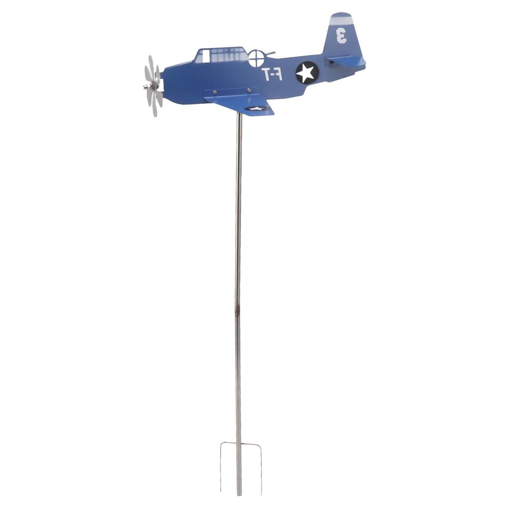Airplane Weather Vane Iron Stainless Steel Outdoor Wind Spinner Windmill for Garden Patio Lawn Yard