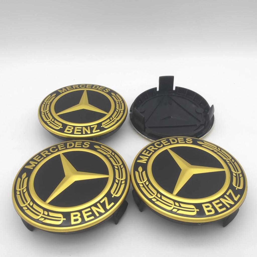 För Mercedes Benz 4 st 3D 75 mm För Mercedes Benz AMG Bil emblem Fälgnav Mittkåpa Märke skydd klistermärke Dekaler Styling accesso