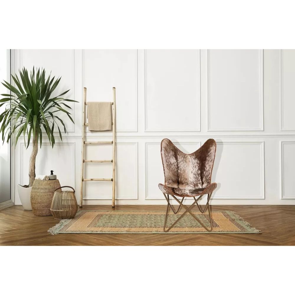 New Home Decor Genuine Goat Leather Butterfly Arm. LEATHER  BUTTERFLY CHAIR