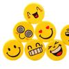 Smiley-Cartoon-Radiergummi-Set für Kinder – Runde Radiergummis für den Kindergarten oder als Geschenk