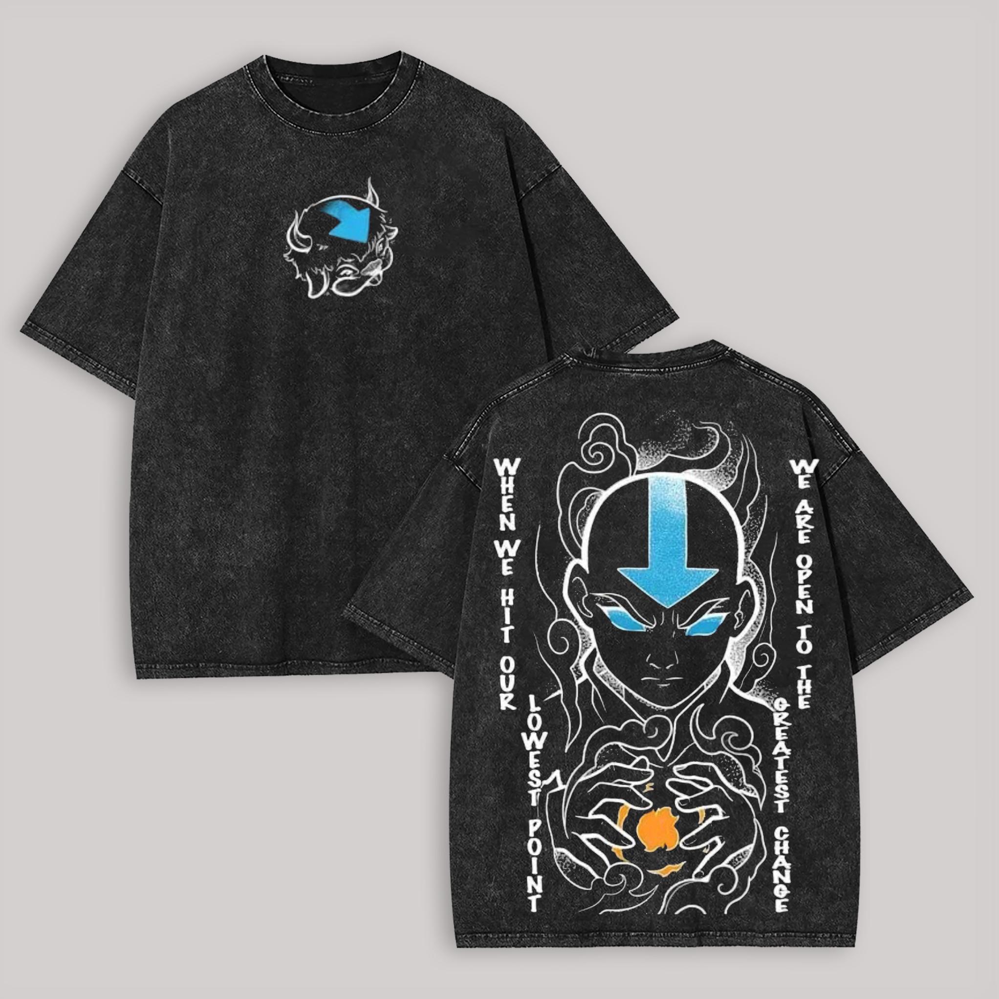

Avatar The Last Airbender Washed Tshirt NewModel personality Clothes Year round clothing Oversized Unisex Streetwear Trendy L