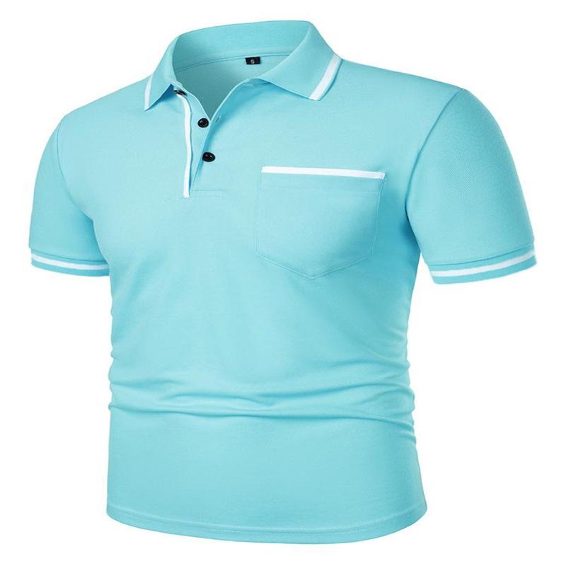 2026 Summer Men's Short-sleeved Turtleneck POLO Shirt, Simple Business Casual Pure Color Style, Breathable and Versatile