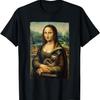 Mona Lisa Holding Sloth Portrait Art Painting T-Shirt