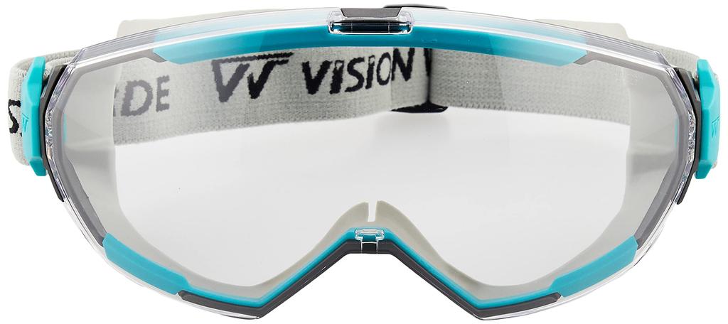 Midori Anzen Vision Verte Safety Glasses VG505F UV Compatible with Eyewear and Masks NV, Ventless, Double-Sided Anti-Fog, Protection,