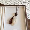 Vintage Long Irregular Round Pendant Necklace Adjustable Ethnic Sweater Chain Jewelry For Women