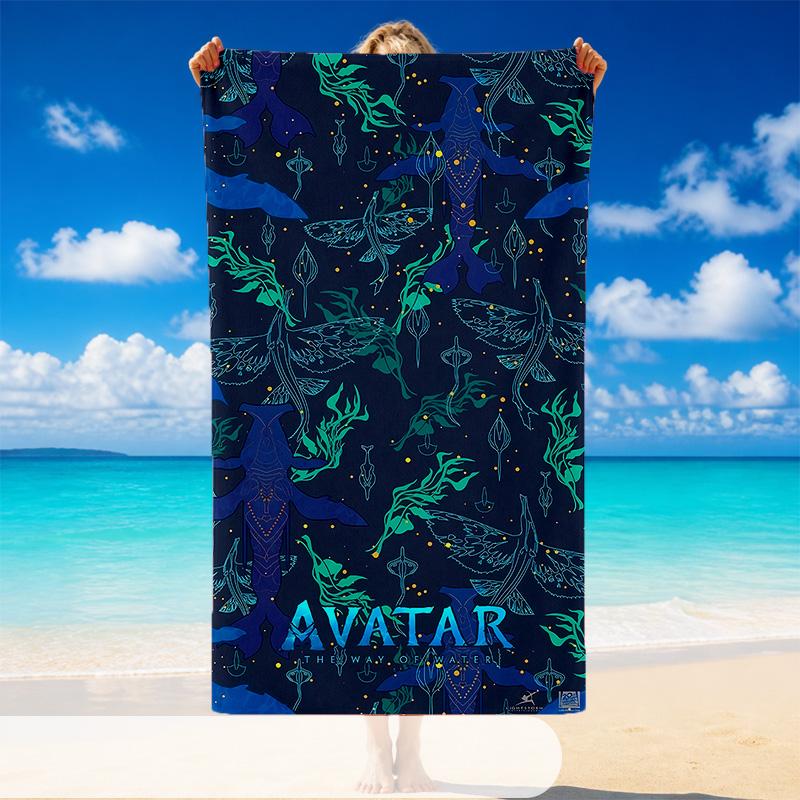 Quick Dry Beach Towel Avatar Pattern, Lightweight Absorbent Towel for Pool Beach Vacation Use