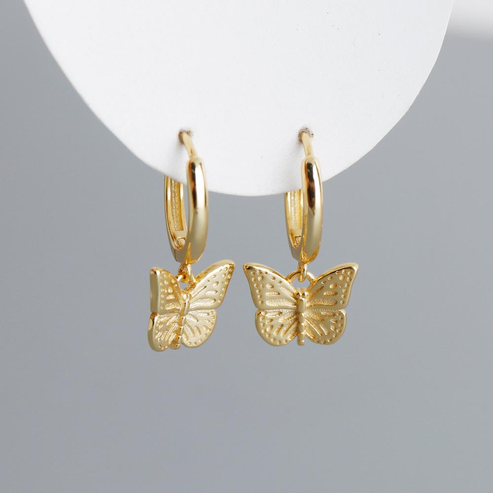 925 Silver Fashion Butterfly Shape Earrings for Women Gold/Silver Earring Wedding Jewelry